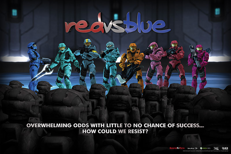 Red vs Blue игра. Overwhelming odds. Синие против зеленых