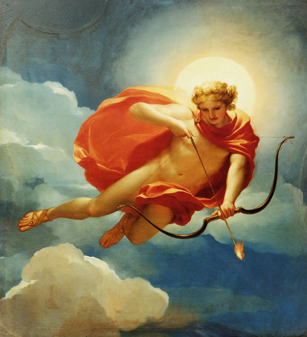 Helios as Personification of Midday by Anton Raphael Mengs. One of an ensemble of four paintings with personifications of the times of day intended as supraportas for the boudoir of Maria Luisa of Parma, Princess of Asturia, now in the Palacete de la Moncloa as part of the Patrimonio Nacional, Madrid. Oil on canvas, 192 x 180 cm.
